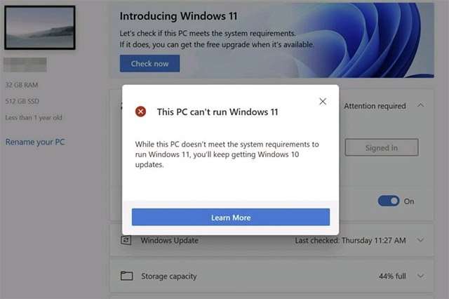 Cách khắc phục lỗi “This PC Can’t Run Windows 11”