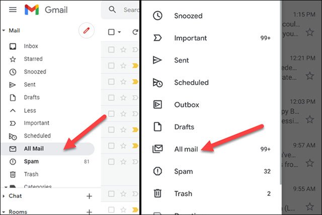 Cách hủy lưu trữ email trong Gmail